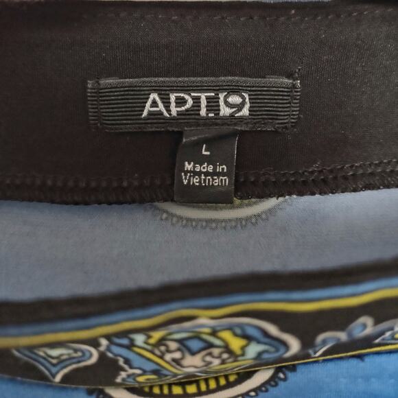 APT 9 Blue Knit Shift Dress Size L Loose Fitting Mid 3/4 Length Sleeves Travel - Picture 10 of 11